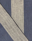 Pure Linen Yarn-Dyed 3" Stripe Indigo | BH LINEN novelty linen fabric