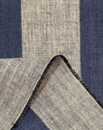 Pure Linen Yarn-Dyed 3" Stripe Indigo | BH LINEN novelty linen fabric