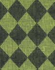 Pure Linen Yarn-Dyed Quilted Mesh Black/Avocado | BH LINEN novelty linen fabric