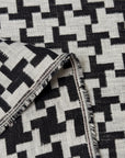 Pure Linen Windmill Interwoven 2-Tone Black/Off-White | BH LINEN novelty linen fabric