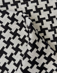 Pure Linen Windmill Interwoven 2-Tone Black/Off-White | BH LINEN novelty linen fabric