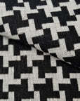 Pure Linen Windmill Interwoven 2-Tone Black/Off-White | BH LINEN novelty linen fabric