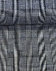 Pure Linen Houndstooth Checker Navy/Off-White | BH LINEN novelty linen fabric