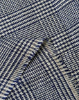 Pure Linen Houndstooth Checker Navy/Off-White | BH LINEN novelty linen fabric