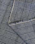 Pure Linen Houndstooth Checker Navy/Off-White | BH LINEN novelty linen fabric