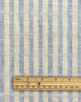 Pure Linen 3-Tone Jacquard Stripe Fabric White/Natural/Blue | BH LINEN novelty linen fabric