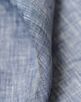 Pure Linen Fabric 2-Tone Melange 4 oz/y² Navy/Off-White | BH LINEN pure linen fabric by the yard