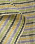 Pure Linen Matched Yarn-Dyed Stripe 5-Tone Tweed | BH LINEN novelty linen fabric