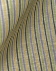 Pure Linen Matched Yarn-Dyed Stripe 5-Tone Tweed | BH LINEN novelty linen fabric