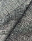 Pure Linen Fabric 2-Tone Melange 5 oz/y² Black/Off-White | BH LINEN pure linen fabric by the yard