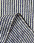 Pure Linen Yarn-Dyed 1/8" Stripe Indigo | BH LINEN novelty linen fabric