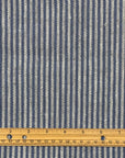 Pure Linen Yarn-Dyed 1/8" Stripe Indigo | BH LINEN novelty linen fabric