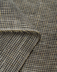 Pure Linen Matched Yarn-Dyed Stripe Black Tweed | BH LINEN novelty linen fabric
