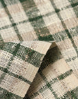 Pure Linen Rustic Plaid 3-Tone Mesh Green | BH LINEN novelty linen fabric
