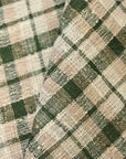 Pure Linen Rustic Plaid 3-Tone Mesh Green | BH LINEN novelty linen fabric