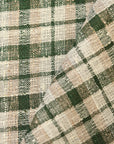 Pure Linen Rustic Plaid 3-Tone Mesh Green | BH LINEN novelty linen fabric