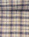 Pure Linen Rustic Plaid 3-Tone Mesh Dusk | BH LINEN novelty linen fabric