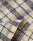 Pure Linen Rustic Plaid 3-Tone Mesh Dusk | BH LINEN novelty linen fabric