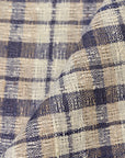 Pure Linen Rustic Plaid 3-Tone Mesh Dusk | BH LINEN novelty linen fabric
