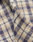 Pure Linen Rustic Plaid 3-Tone Mesh Dusk | BH LINEN novelty linen fabric