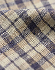 Pure Linen Rustic Plaid 3-Tone Mesh Dusk | BH LINEN novelty linen fabric