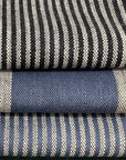 Pure Linen Yarn-Dyed 1/8" Stripe Indigo | BH LINEN novelty linen fabric