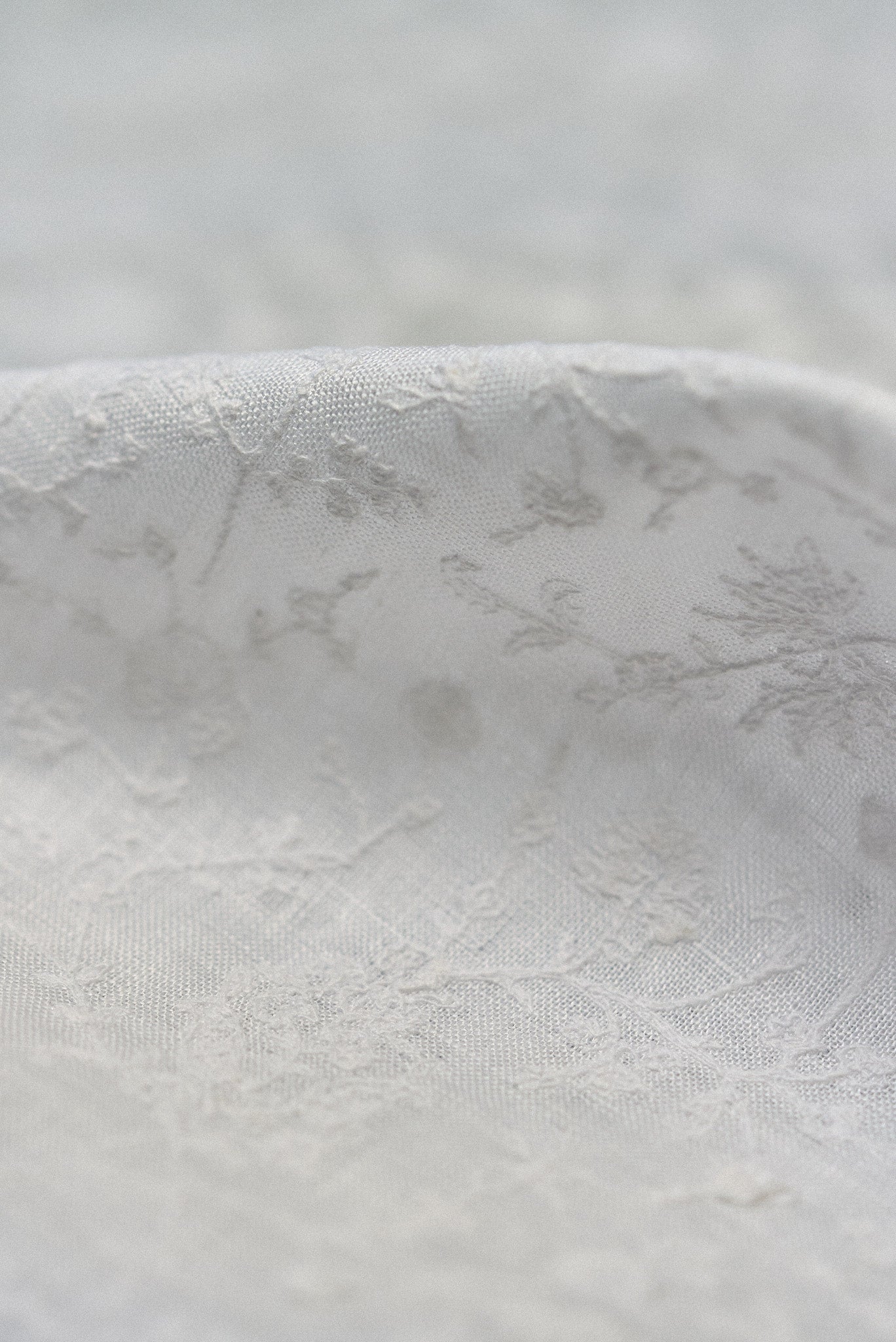embroidered linen dress fabric Manonville Blue Mustard Embroidery Blended Linen Fabric
