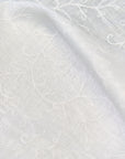 Pure Linen Tile Flower Embroidered Fabric | BH LINEN novelty linen fabric