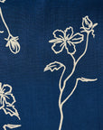 Pure Linen Batique Indigo Print Fabric | BH LINEN novelty linen fabric