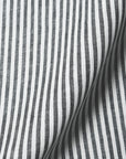 Pure Linen Yarn-Dyed 1/4" Stripe 2-Tone Black/Off-White | BH LINEN novelty linen fabric