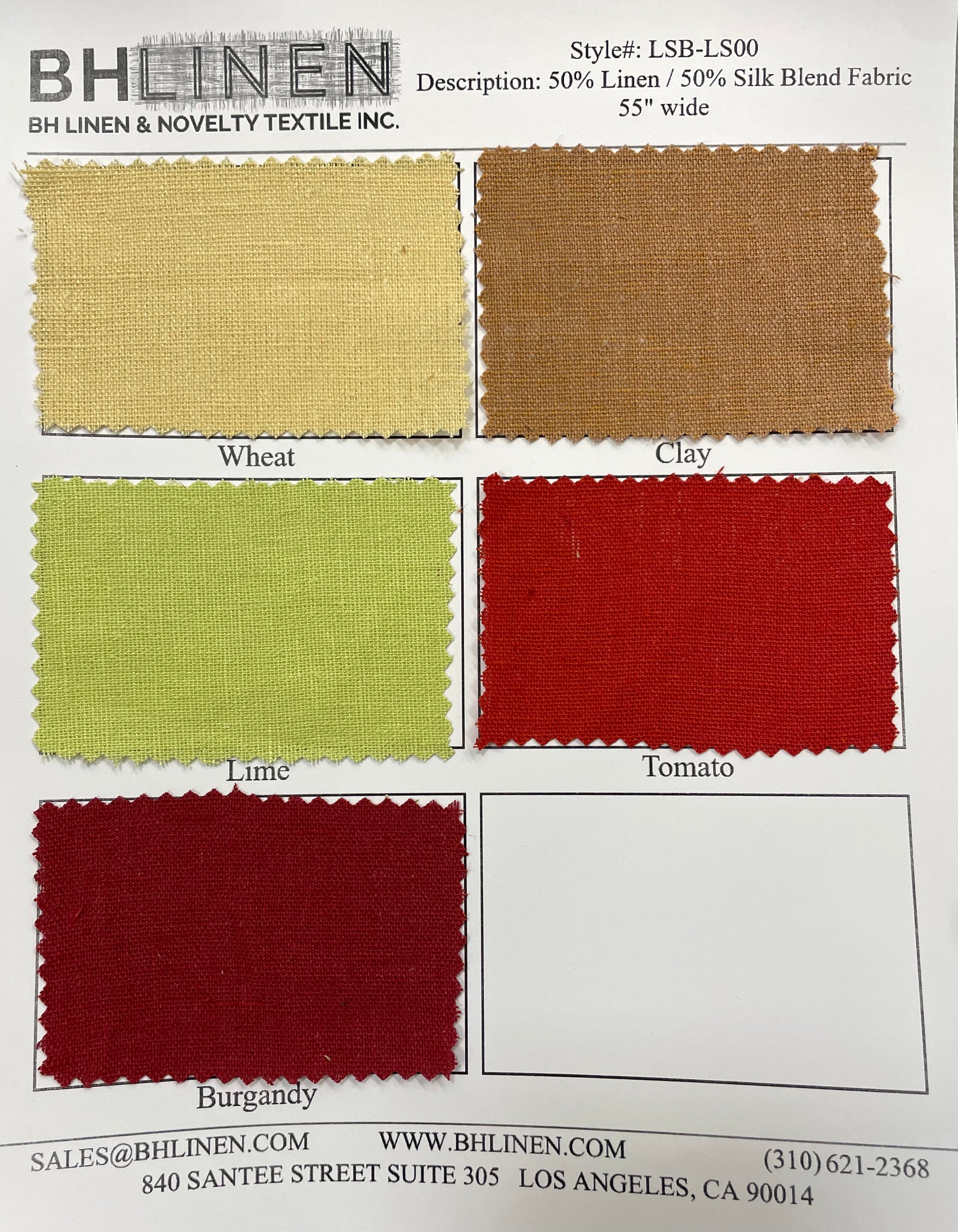 (Swatch) Linen/Silk Blend Fabric