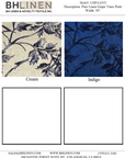 Swatch – Pure Linen Grape Vines Print Fabric | BH LINEN linen fabric samples