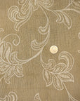Pure Linen Foliage Embroidered Fabric Natural/Ivory | BH LINEN novelty linen fabric