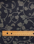 Pure Linen Vines Print Fabric Black | BH LINEN novelty linen fabric