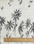 Pure Linen Double Border Floral Print Fabric | BH LINEN novelty linen fabric