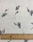 Pure Linen Double Border Floral Print Fabric | BH LINEN novelty linen fabric