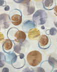 Pure Linen Blue Spacian Print Fabric | BH LINEN novelty linen fabric