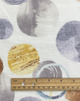 Pure Linen Blue Spacian Print Fabric | BH LINEN novelty linen fabric