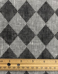 Pure Linen Yarn-Dyed Quilted Mesh Black/White | BH LINEN novelty linen fabric