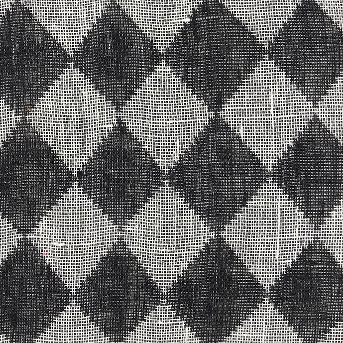 Pure linen yarn-dyed quilted mesh black white