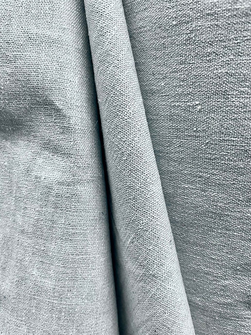Linen cotton blend stretch 2-tone aqua tweed fabric