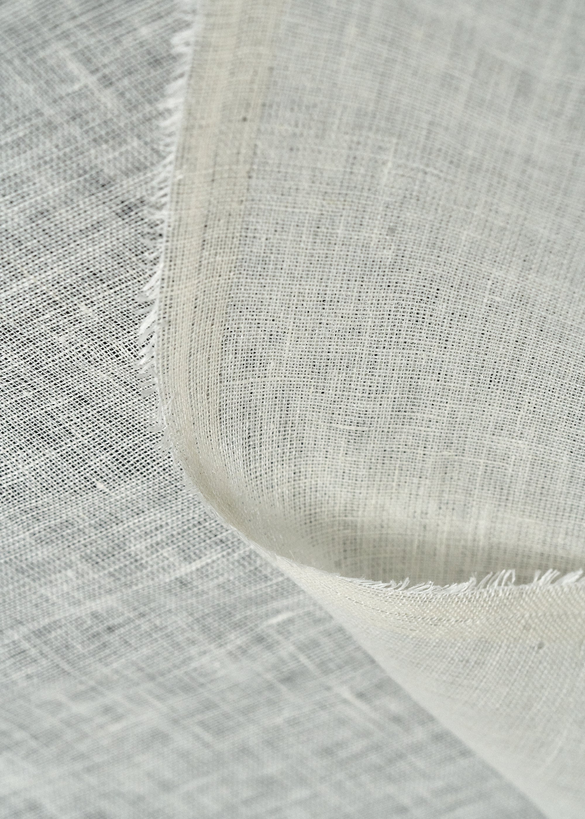 Lightweight pure linen gauze ivory fabric
