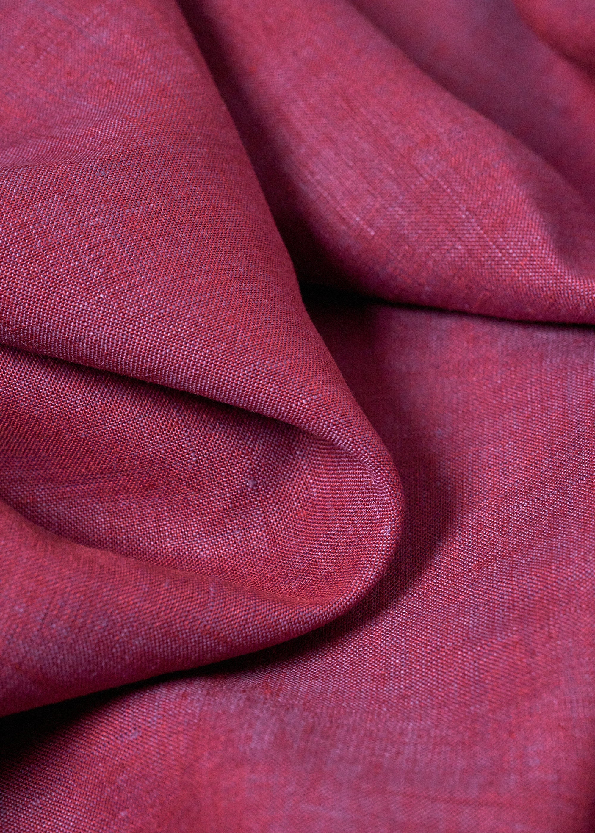 Pure linen 2-tone melange lavender red fabric