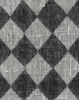 Pure Linen Yarn-Dyed Quilted Mesh Black/White [LNY-JQDB]