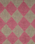 Pure Linen Yarn-Dyed Quilted Mesh Fabric Grey/Fuchsia [LNY-JQDB]