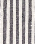 Pure Linen Yarn-Dyed 1/4" Stripe 2-Tone Black/Off-White [LNS-QINS]