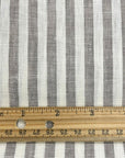 Pure Linen Yarn-Dyed 1/4" Stripe 2-Tone Black/Off-White [LNS-QINS]