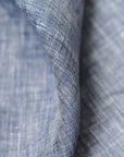 Tejido de lino puro en dos tonos jaspeado, 4 oz/yd², azul/blanquecino [LSP-L040M]