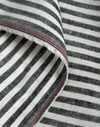 Pure Linen Yarn-Dyed 1/4" Stripe 2-Tone Black/Off-White [LNS-QINS]