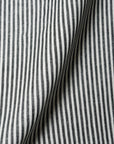Pure Linen Yarn-Dyed 1/4" Stripe 2-Tone Black/Off-White [LNS-QINS]